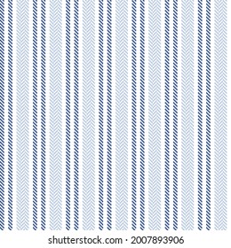 Stripe pattern vector in blue and white. Seamless herringbone textured vertical lines for shirt, dress, shorts, blouse, other modern spring summer autumn winter fashion textile design.