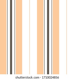 Stripe pattern vector. Seamless vertical lines in brown, soft orange, and white for dress, trousers, shorts, or other modern fashion or home textile print.