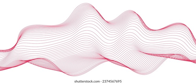 stripe pattern white line background. Thin line wavy abstract vector background. Curve wave seamless pattern. Abstract texture line pattern background. Vector digital art banner