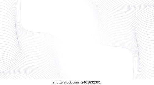 stripe pattern white line background. Thin line wavy abstract vector background. Curve wave seamless pattern. Abstract texture line pattern background. Vector digital art banner