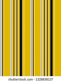 Stripe pattern with Yellow, navy blue and white colors vertical parallel stripes.Vector abstract background.