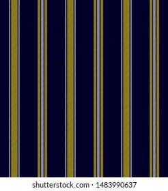 Stripe pattern with Yellow, Navy blue and white  colors vertical parallel stripes.Vector abstract background.