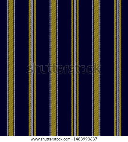 Stripe pattern with Yellow, Navy blue and white  colors vertical parallel stripes.Vector abstract background.