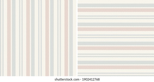 Stripe patterns textured in beige, grey, pink. Herringbone simple backgrounds for dress, shirt, gift wrapping paper, other modern spring summer fashion textile print.