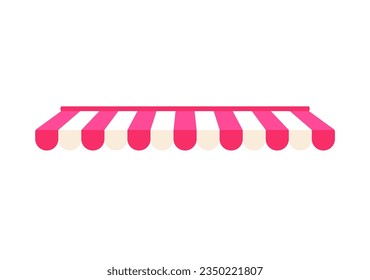 Stripe pink awning vector icon. Clipart image isolated on white background