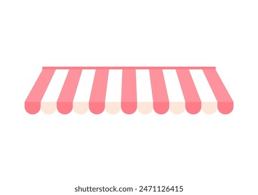 Stripe pink awning vector icon. Clipart image isolated on white background