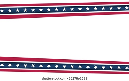 Stripe Red and blue American flag, America 4th of July Independence day theme Background with copy space. Stars and stripes flag
