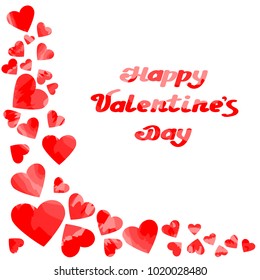 stripe red vector hearts. happy valentines day. greeting card