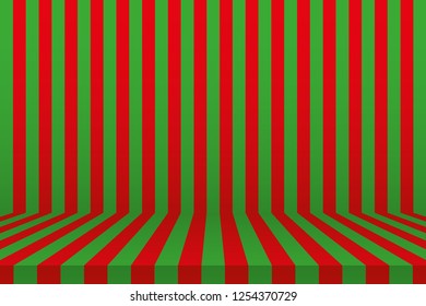 Stripe room in Green and Red Design background for greeting card, Happy New Year, Christmas