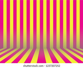 Stripe Room in lollipop candy Pink - Yellow themed background.