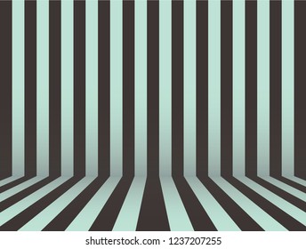 Stripe Room in Mint chocolate themed background : Dark brown - mint green.