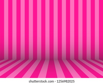 Stripe Room In Plastic Pink Or Deep Pink Girly Love (#ff1493) Color Themed Background Illustration In Vector.