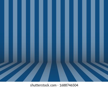 Stripe Room wall and floor in Classic Blue color themed background illustration in vector.
