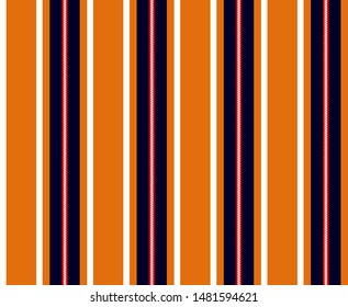 Stripe and rope seamless pattern with Orange, White, Red and Navy blue colors vertical parallel stripes.Vector abstract background.