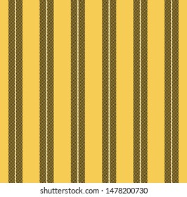 Stripe and rope seamless pattern with Yellow and Black colors vertical parallel stripes.Vector abstract background.
