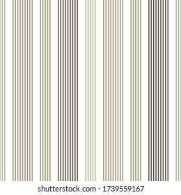 Stripe seamless pattern. Abstract background. Elegant brown, green lines. Vector illustration vertical stripes. Striped repeating texture. Retro ornament. Design paper, wallpaper, textile, cover.