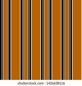 Stripe seamless pattern with Black, Beige and Orange colors vertical parallel stripes.Vector abstract background.