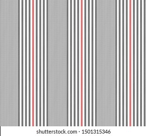 Stripe seamless pattern with Black, Red and White colors vertical parallel stripes.Vector abstract background.