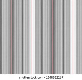 Stripe seamless pattern with Black, Red and White colors vertical parallel stripes.Vector abstract background.
