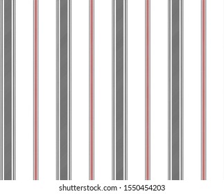 Stripe seamless pattern with Black, Red and White colors vertical parallel stripes.Vector stripe pattern abstract background.