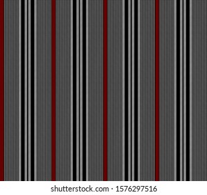 Stripe seamless pattern with Black, Red and white colors vertical parallel stripes.Vector abstract background.