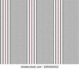 Trazado sin fisuras con rayas paralelas verticales de color negro, rojo y blanco.Fondo abstracto vectorial.