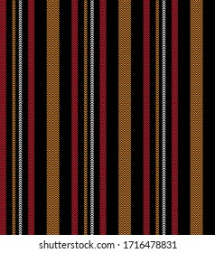 Trazado sin fisuras con rayas paralelas verticales de color negro, rojo, naranja y blanco.Fondo abstracto vectorial.