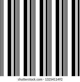 Stripe seamless pattern with Black, white and grey colors vertical parallel stripes.Vector illustration.