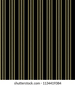 Stripe seamless pattern with black,gold and white vertical parallel stripe.Vector abstract background.