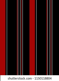 Stripe seamless pattern with black,red and grey vertical parallel colors.Vector stripes abstract background.