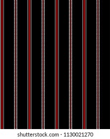Stripe seamless pattern with black,red and white vertical parallel stripe.vector stripes pattern abstract background.