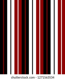 Stripe seamless pattern with black,red and white colors vertical parallel stripes.vector stripe pattern background.