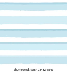 Stripe seamless pattern, blue baby watercolor striped background, childish pastel brush strokes. vector grunge stripes, marine paintbrush line backdrop