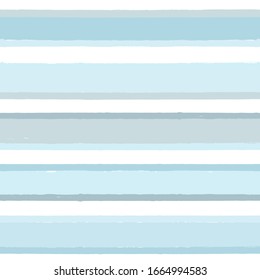 Stripe seamless pattern, blue baby watercolor striped background, childish pastel brush strokes. vector grunge stripes, marine paintbrush line backdrop