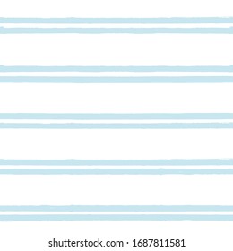 Stripe seamless pattern, blue baby watercolor striped background, childish pastel brush strokes. vector grunge stripes, marine paintbrush line backdrop