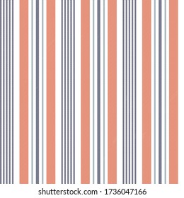 Stripe sin fisuras con・020ฺ Clásico azul, naranja y blanco rayas paralelas verticales.Vector fondo abstracto.