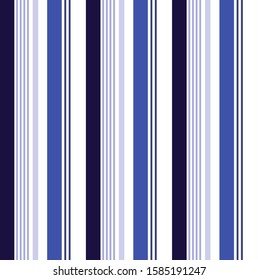 Stripe seamless pattern with Blue, Purple orchids, violet and white colors vertical parallel stripes.Vector abstract background.