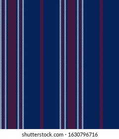 Stripe seamless pattern with Blue, Red and White colors vertical parallel stripes.Vector abstract background.