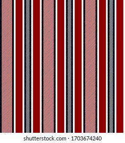 Stripe seamless pattern with ฺNavy blue, Red and white colors vertical parallel stripes.Vector abstract background.