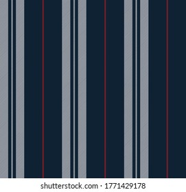 Stripe seamless pattern with Blue, Red and white colors vertical parallel stripes.Vector abstract background.