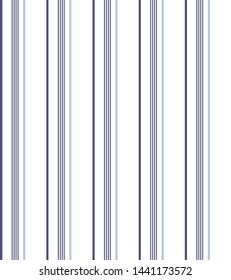Stripe seamless pattern with Blue tone colors and white colors vertical parallel stripes.Vector abstract background.