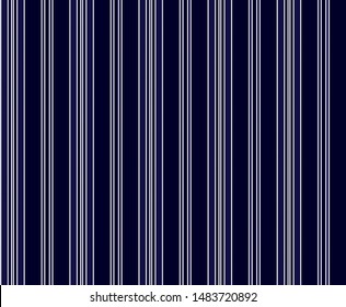 Stripe seamless pattern with Blue tone and white colors vertical parallel stripes.Vector abstract background.