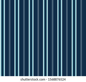 Stripe seamless pattern with Blue tone colors vertical parallel stripes.Vector abstract background.