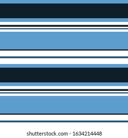Stripe seamless pattern with Blue tone color and White horizontal parallel stripes.Vector abstract background.