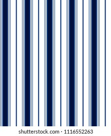 Stripe seamless pattern with blue and white vertical parallel stripe.Vector abstract pattern stripes background.