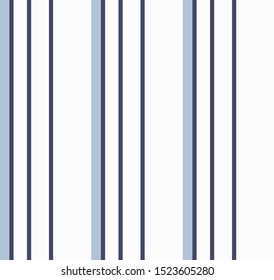 Stripe seamless pattern with Blue and White colors vertical parallel stripes.Vector abstract background.