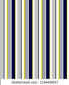 Stripe seamless pattern with blue,white,yellow and grey vertical parallel stripe.Vector abstract background.