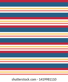 Stripe seamless pattern with colorful colors horizontal parallel stripes.Vector abstract background.