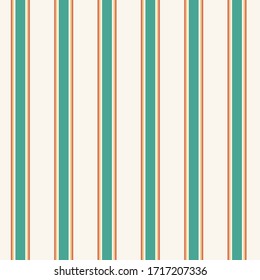 Stripe seamless pattern colors (Green, yellow, orange, beige) vertical parallel for shirt printing and other textile products. Vector illustration