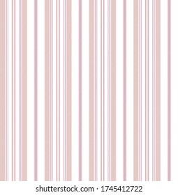 Stripe seamless pattern with Coral pink and white colors vertical parallel stripes.Vector abstract background.